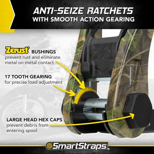Vista 4 de SmartStraps 1956 14' Correas de carraca CamoX de 14 pies con tejido de camuflaje (5,000 lb)