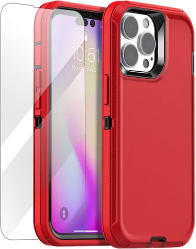 Vista 14 de AICase Funda resistente de 3 capas para iPhone 14 Pro (6.1 pulgadas), apta para bolsillo, protección de grado militar, a prueba de golpes, a prueba