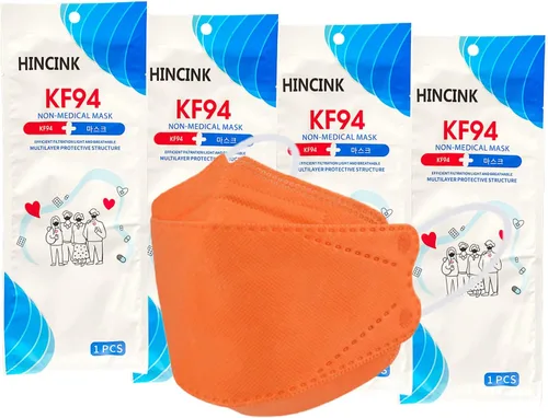 Vista 8 de Paquete de 20 mascarillas KF94 negras empaquetadas individualmente, unisex, filtros de 4 capas para adultos y mayores, coloridos