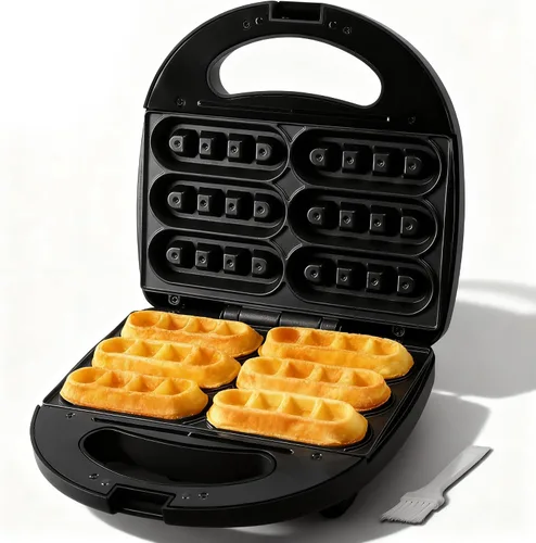 Vista 10 de FineMade Doble Mini Parrilla Eléctrica, Sandwichera para Desayuno, Prensa para Hamburguesas, Parrilla para Panini, Parrilla Eléctrica Pequeña, Ideal