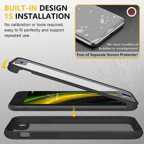 Vista 4 de Miracase Funda para iPhone SE de 3ª/2ª generación 2022 2020 de cuerpo completo con protector de pantalla de vidrio integrado, resistente protección