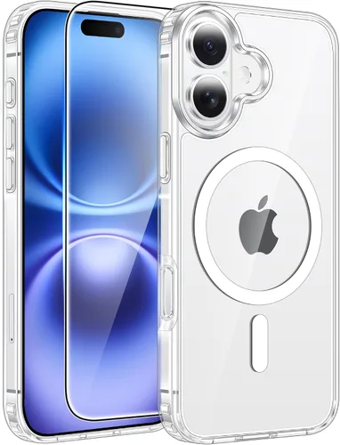Vista 332 de FNTCASE - Funda para iPhone 16 Pro: magnética, mate, translúcida, de grado militar, protectora contra caídas, resistente, fina, duradera y a prueba