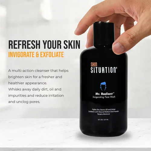 Vista 5 de Mr. Radiant - Jabón facial diario para hombres, un limpiador suave para combatir el acné, aceite y piel seca, desobstruye los poros, refresca e