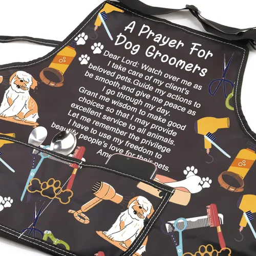 Vista 3 de JXGZSO Regalos para peluqueros para perros, delantal de peluquería para mascotas, delantal de peluquería para perros, regalos para estilista