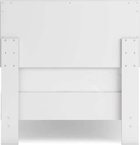 Vista 10 de Signature Design by Ashley Hallityn - Cama de plataforma casual de doble panel, no necesita base o somier, color blanco