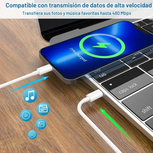 Vista 4 de Paquete de 2 cables USB C a Lightning, cargador tipo C de 10 pies, cable de carga rápida compatible con Apple iPhone 14/14 Pro/14Pro Max/13/13