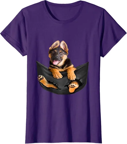 Vista 7 de Dog Lovers Gifts - Camiseta divertida con cara de perro con bolsillo, Negro, S