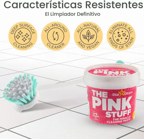 Vista 4 de The Pink Stuff - La pasta de limpieza multiusos Miracle con un cepillo de limpieza profunda Good Grips (crema y cepillo)