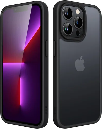 Vista 23 de JETech Funda mate para iPhone 13 de 6.1 pulgadas, a prueba de golpes, protección contra caídas de grado militar, cubierta trasera translúcida
