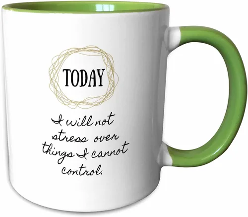 Vista 9 de 3dRose Image of Today I Will Not Stress Over Things I Cannot Control - Taza negra de dos tonos de 11 oz
