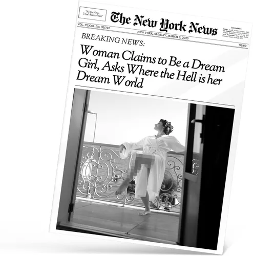 Vista 14 de Arte de pared de periódico de moda para niña, blanco y negro, decoración de pared de periódico estético retro, arte de pared feminista, póster