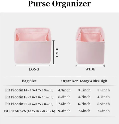 Vista 5 de KINGS IN BAG Organizador para bolsas de mano y bolsas de mano, bolsas de lujo con satén sedoso, se adapta a bolsas de Picotin 1822, ligeras para uso