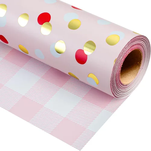 Vista 13 de Burymento Papel de regalo de tablero de ajedrez azul, papel de regalo para cumpleaños, baby shower, San Valentín, día de la madre, graduación, boda