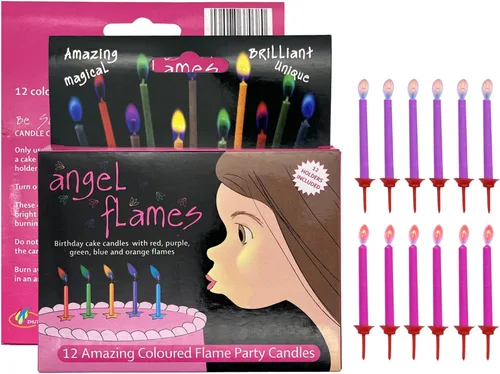 Vista 8 de Angel Flames - Velas de cumpleaños con llamas de color frío, velas de feliz cumpleaños para niños