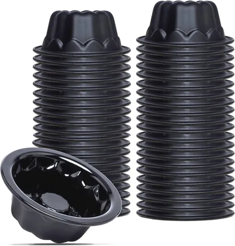 Vista 9 de Findful Paquete de 25 mini moldes para hornear – Moldes de silicona de 4 pulgadas para moldes de flan – Molde reutilizable para pasteles