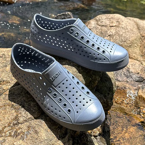 Vista 3 de FLIOZY Zuecos de jardín impermeables para hombres y mujeres, zapatos ligeros y transpirables de EVA sin cordones, cómodos y antideslizantes, calzado