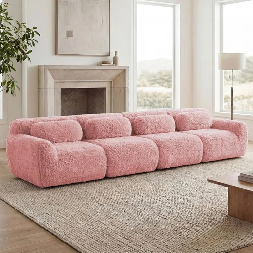 Vista 110 de Sofás seccional modular de 80" sin huesos modernos para sala de estar, juego de sofás comprimidos de 2 plazas con asiento profundo, sin necesidad