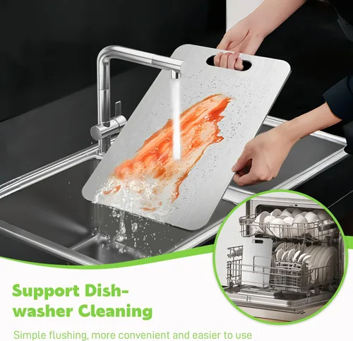 Vista 7 de Tabla de Cortar de Titanio de Doble Cara 100% Titanio Puro Tablas de Cortar para Cocina - Tablas de cortar de titanware de grado alimenticio
