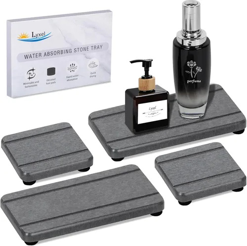 Vista 14 de Bandeja de piedra absorbente de agua para fregadero, bandeja de fregadero de piedra de secado rápido, bandejas de diatomita absorbentes de agua