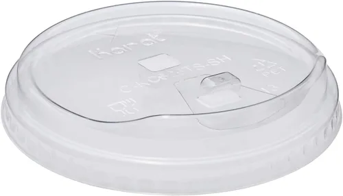 Vista 2 de Karat C-KC626TS-SH 3.858 in de diámetro Tapa de sorbo sin pajitas para 12-24 oz PET Cup - (caja de 1000)