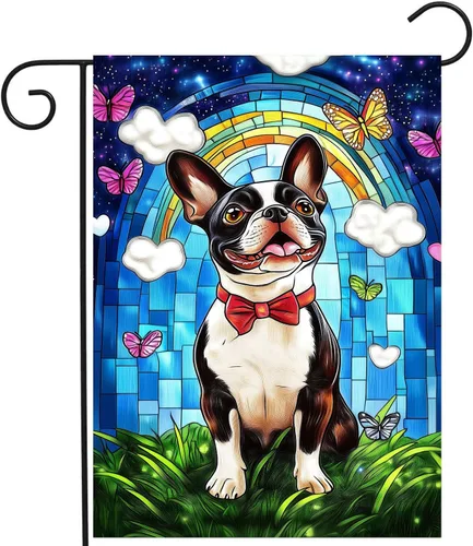 Vista 19 de Bandera floral de jardín Golden Retriever para jardín, banderas de bienvenida para exteriores de 12 x 18 pulgadas, bandera de perro de flores