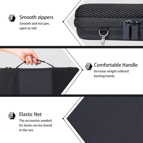 Vista 5 de co2CREA - Funda rígida de viaje para Akai MPK Mini Plus 37 teclas y controlador de teclado Caja de almacenamiento portátil, bolsa protectora