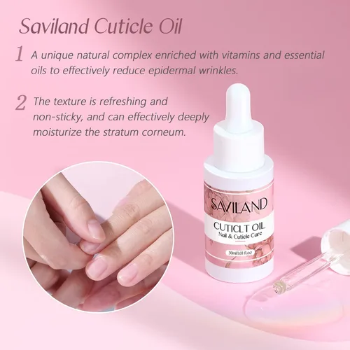 Vista 3 de SAVILAND Kit de removedor de cutículas y aceite de cutícula, kit de cuidado de uñas con líquido removedor de cutículas y aceite de cutícula de 1.01