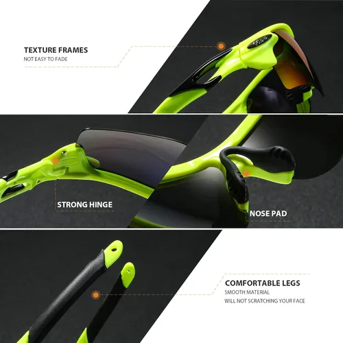 Vista 3 de Bevi Gafas de sol deportivas polarizadas para hombres y mujeres béisbol correr ciclismo golf tr90 marco duradero y ultraligero