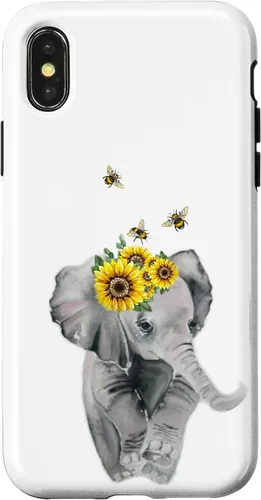 Vista 5 de Elephant Bumble bee - Sunflower Animal Lover Honey Bees Case for iPhone 17