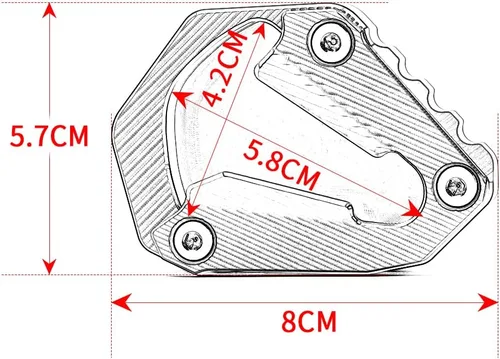 Vista 4 de Placa de extensión para soporte lateral de motocicleta compatible con 1290 Super Adventure S 2021 2022 2023 2024 Soporte de almohadilla de pie