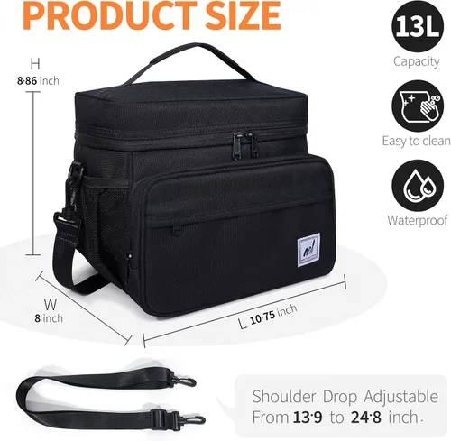 Vista 2 de NOL Natural Organic Lifestyle Loncheras totalmente aisladas para mujeres y hombres, bolsa enfriadora de nailon ligera para comidas de adultos