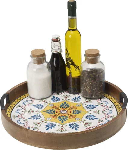 Vista 3 de Gourmet Basics by Mikasa Vella Lazy Susan - Bandeja para servir, 16 pulgadas, surtido