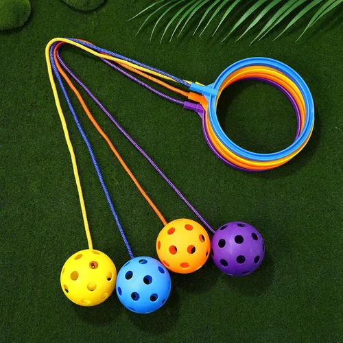 Vista 4 de Kisangel Juego de 4 pelotas de salto de tobillo para niños, juguete de fitness para jugar al aire libre e interior, 14.96 x 5.90 x 2.75 pulgadas