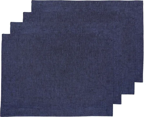 Vista 10 de Solino Home Athena - Juego de 4 manteles individuales cuadrados de lino natural claro de 14 x 14 pulgadas, manteles individuales 100 % lino puro
