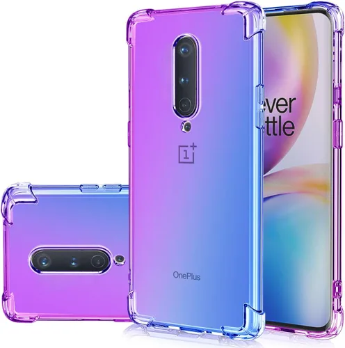 Vista 8 de Funda para OnePlus 6T/OnePlus 7 Linda, Gradient Delgada Antiarañazos Suave Claro TPU Funda a prueba de golpes para OnePlus 7/OnePlus 6T (azul/rosa)