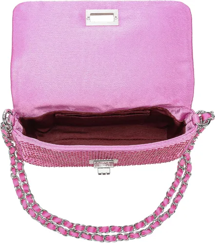 Vista 6 de Dexmay - Bolso clásico de cristal con solapa para fiesta, bolso de mano con diamantes de imitación