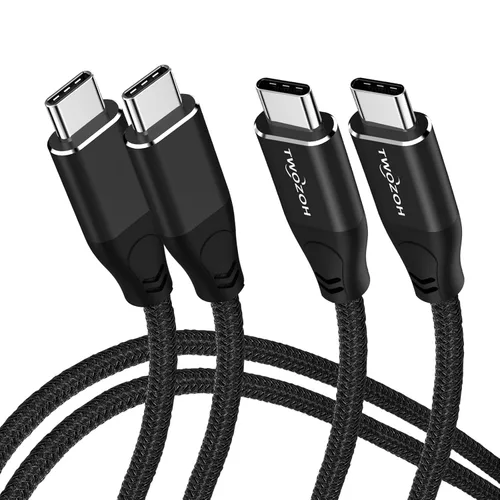 Vista 10 de Twozoh Cable USB C a USB C 3.2 Gen 2, transferencia de datos de 20 Gbps, 100 W, PD de carga rápida, cable de monitor de salida de video 4K