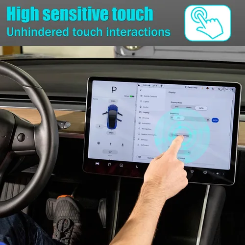 Vista 5 de BJSIA Vidrio templado HD compatible con Tesla 3/Y 15.4 pulgadas, control central, pantalla táctil de navegación para automóvil, accesorios