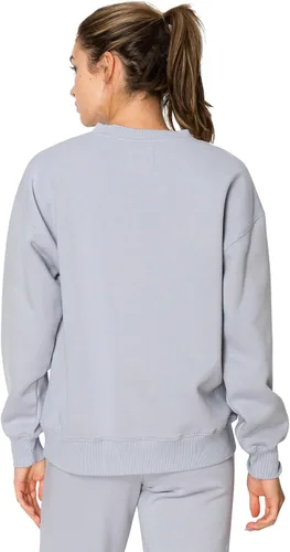 Vista 7 de Cali1850 Sudadera Cloud Nine Fleece Crew para mujer, ajuste relajado, cuello acanalado, puños y dobladillo