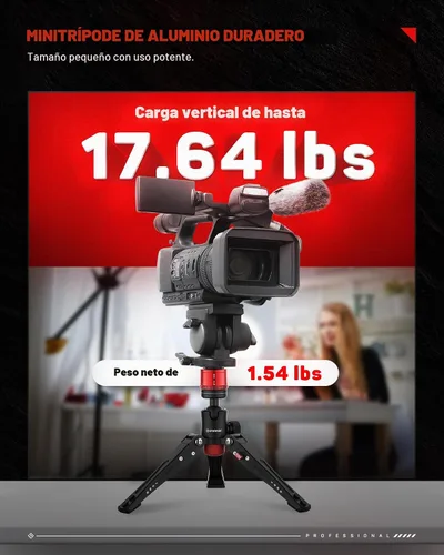 Vista 6 de IFOOTAGE Mini trípode de escritorio de aluminio Cobra 3 Base para cámara
