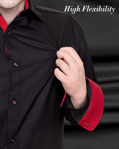 Vista 2 de J.Ver - Camisa de vestir para hombre, informal, manga larga, no se arruga, ajuste regular, elástica, con botones
