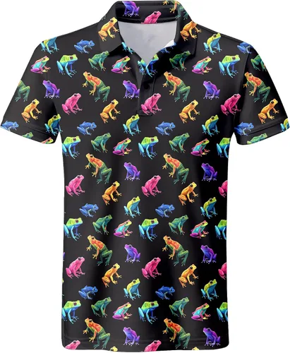Vista 29 de Camisa de golf de los años 80 para hombre, ajuste seco, manga corta, estampada, divertidas, camisas de golf de los años 90 para hombre
