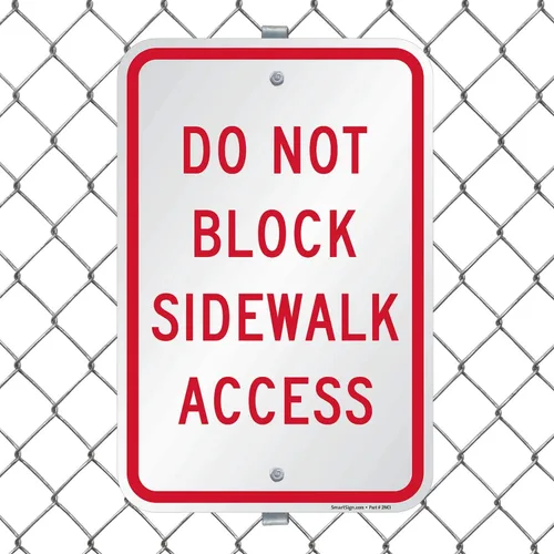 Vista 3 de SmartSign - K-8942-AL-12x18 "Do Not Block Sidewalk Access" Letrero 12" x 18" Aluminio Rojo sobre Blanco