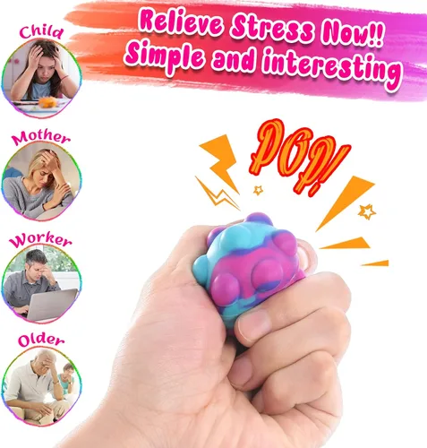 Vista 4 de Pelota inflable para presionar sus mini juguetes Fidget a granel, paquete