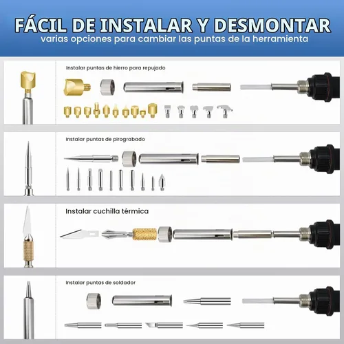 Vista 5 de Kit de Combustión de Madera, Juego de Herramienta de Combustión de Madera con Temperatura Ajustable 200~450 ℃ Kit de Pirografía para Adultos Juego