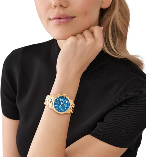 Vista 5 de Michael Kors Runway - Reloj de acero inoxidable para mujer, con banda de acero, cerámica o silicona