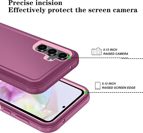 Vista 24 de ONOLA Funda compatible con Samsung Galaxy S24 Ultra con protector de pantalla HD, resistente a los golpes y a las caídas, funda de 3 capas