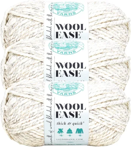 Vista 178 de Lion Brand Yarn - Ovillo de lana Wool-Ease Thick & Quick color fuerza aérea Super Bulky Wool Acrylic Blend Fiber for Soft Hats, Sweaters, Chunky
