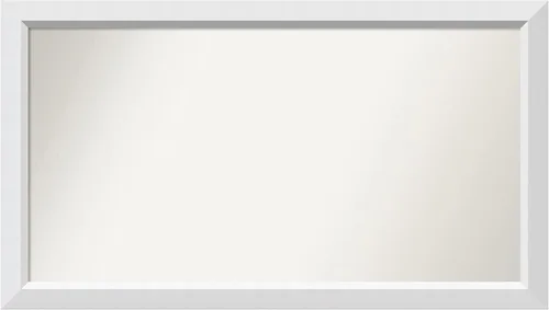 Vista 341 de Amanti Art Espejo de baño blanco para sobre el fregadero, 24 x 26 pulgadas, espejo rectangular blanco y blanco, marco de madera contemporáneo
