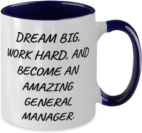Vista 2 de Love General manager Gifts, DREAM, Love Birthday Two Tone 11oz Mug Gifts Idea For Coworkers, General manager Gifts From Boss, Birthday present, Gift